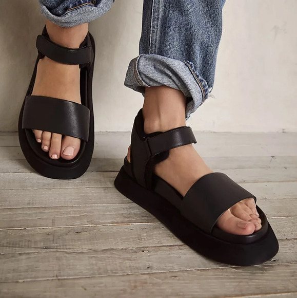 NWT Free People Ace Sport Brown/Black Rollie Leather Sandals size 37 - Picture 4 of 4